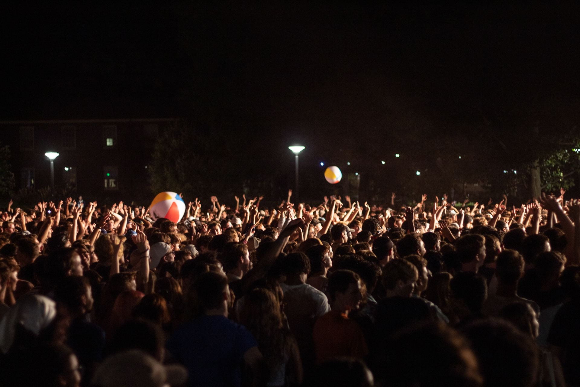 Students in a crowd during LightsUP